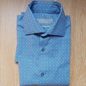 NEW Perry Ellis Youth/young adult blue pattern shirt